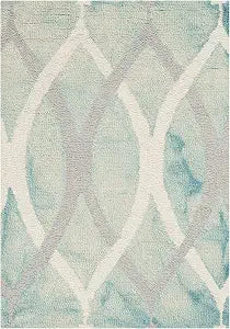 SAFAVIEH Dip Dye Collection 2' x 3' Green / Ivory Grey DDY534Q Handmade Modern Premium Wool Accent Rug