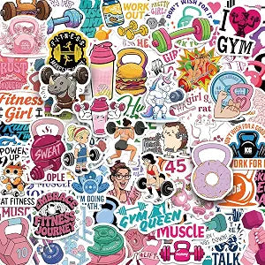 120Pcs Funny Gym Stickers, Cute Girly Weightlifting Gym Training Vinyl Stickers for Water Bottle, Laptop - Workout Gifts, Weight Lifting Party Supplies for Women, Teen Girls
