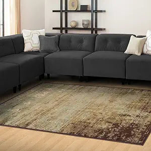 Superior Indoor Area Rug, Jute Backing, Easy Care,2'x3', Slate