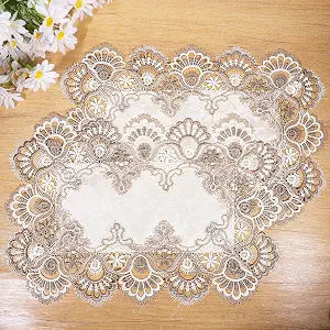 Lace Doilies for Furniture, 2 Pcs 17.7 x 12 Inch Rectangle Lace Placemats
