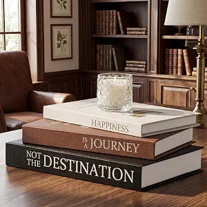 Set of 3 Decorative Books, Faux Book Box with Hidden Storage