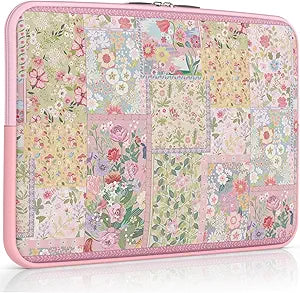 iCasso MacBook Neo Sleeve Cute for MacBook Air 13-13.6In M5-M1 Pink Flowers