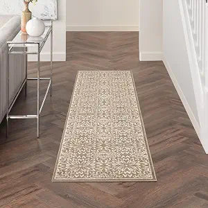 Nourison Home Jubilant Taupe 2'3" x 7'3" Area Rug - Easy Clean, Non Shedding, Bed Room, Living Room, Dining Room, Kitchen (7' Runner)