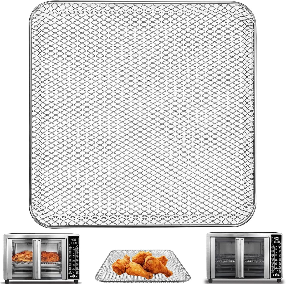 Toaster Oven Accessories for Gourmia GTF7655 GTF7460 GTF7465 French Door Toaster Oven Air Fryer Combo 25 QT, Air Fryer Replacement Parts Basket Tray Rack, Dishwasher Safe