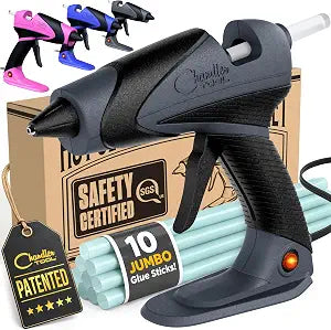 Chandler Tool Full Size Hot Glue Gun And Sticks Set (Grey)