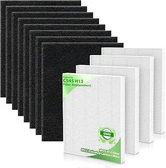 C545 Replacement Filter S Compatible with Winix C545 Air Puri-fier, 4 H13-Filters and 8 Activated-Carbon-Filters for Winix C545, B151, P150, 9300,Part number 1712-0096-00 and 2522-0058-00