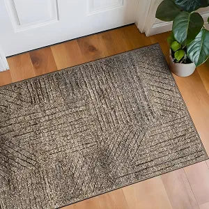 Rugshop Modern High-Low Patchwork Geometric Area Rug Indoor Brown 2' x 3'
