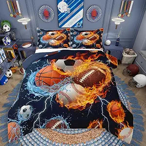 Feelyou Boys Sports Comforter Set Full Size Bedding Set for Kids