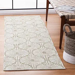 SAFAVIEH Montauk Collection Runner Rug - 2'3" x 7', Beige & Ivory, Handmade Cotton, Ideal for High Traffic Areas in Living Room, Bedroom (MTK606R)