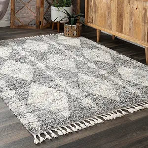 nuLOOM Selah Grey Diamond Power Loomed Area Rug, 2' x 3'