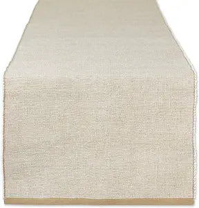 DII Eco-Friendly Fine Ribbed Collection Table Runner, 13x72, Stone