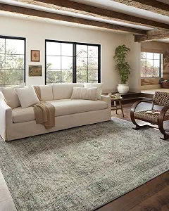 Loloi Magnolia Home Sinclair Natural/Sage 2'-0" x 5'-0" Accent Rug