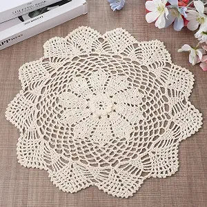 Lace Doilies for Furniture, 15.7 Inch Cotton Crochet Doilies for Table