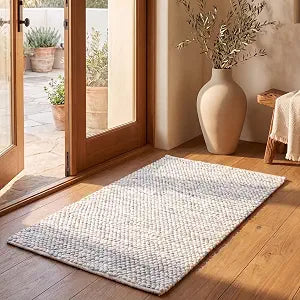 SAFAVIEH Natura Collection Area Rug - 2' x 3', Grey & Ivory, Rustic Farmhouse Design, Handmade Wool, Ideal for The Living Room, Bedroom, Dining Room (NAT182F-2)
