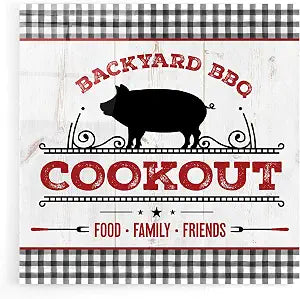 Epic Art 'Backyard BBQ Cookout' by Mollie B, Acrylic Glass Wall Art, 12"x12"