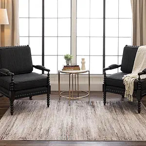Mohawk Home Panlett Modern Contemporary Abstract; Striped Slate Blue 2' X 2' 11" Area Rug Perfect for Living Room, Dining Room, Office, Hallway