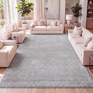 JONATHAN Y Haze Solid Low-Pile Light Gray Indoor Area Rug 4x6, Coastal,Bohemian,Minimalist,Classic, Easy-Cleaning for Living Room,Bedroom,Kitchen,Pet Friendly,Non-Shedding (SEU100K-4)