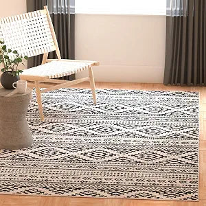 SAFAVIEH Tulum Square Rug 3', Ivory & Black TUL272B