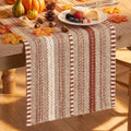 Artoid Mode Caramel Farmhouse Stripe Braided Table Runner 12x72 Inch