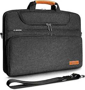 DOMISO 14 Inch Laptop Bag, Waterproof Business Briefcase Computer Messenger Shoulder Bag with Strap for Macbook Pro Air/Lenovo IdeaPad/Acer Aspire/HP/Dell XPS 15/ASUS/MSI, Black