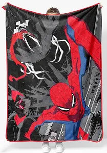 Jay Franco Plush Throw Blanket ��� 46" x 60" Inch Kids Soft & Cozy Fleece Throw for Bedroom & Couch D��cor, Official Licensed Product, Black - Spiderman