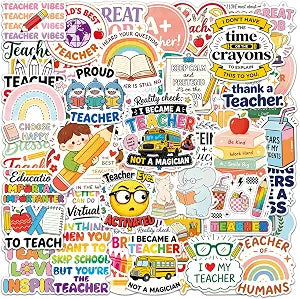 Teacher Stickers 200PCS, Vinyl Teacher Appreciation Stickers for Teachers