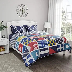 Bedford Home Full/Queen Quilt Set, 3-Piece-Set