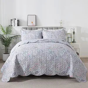 HoneiLife Quilt Sets Queen Size - Microfiber Bedspreads 3-Piece,Queen Quilt Bedding Sets All Season Quilts,Lightweight Coverlets for Queen Beds