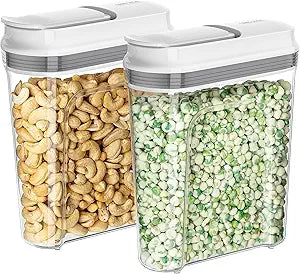 MR.SIGA Airtight Cereal Dispenser Set, Storage Containers for Dry Goods