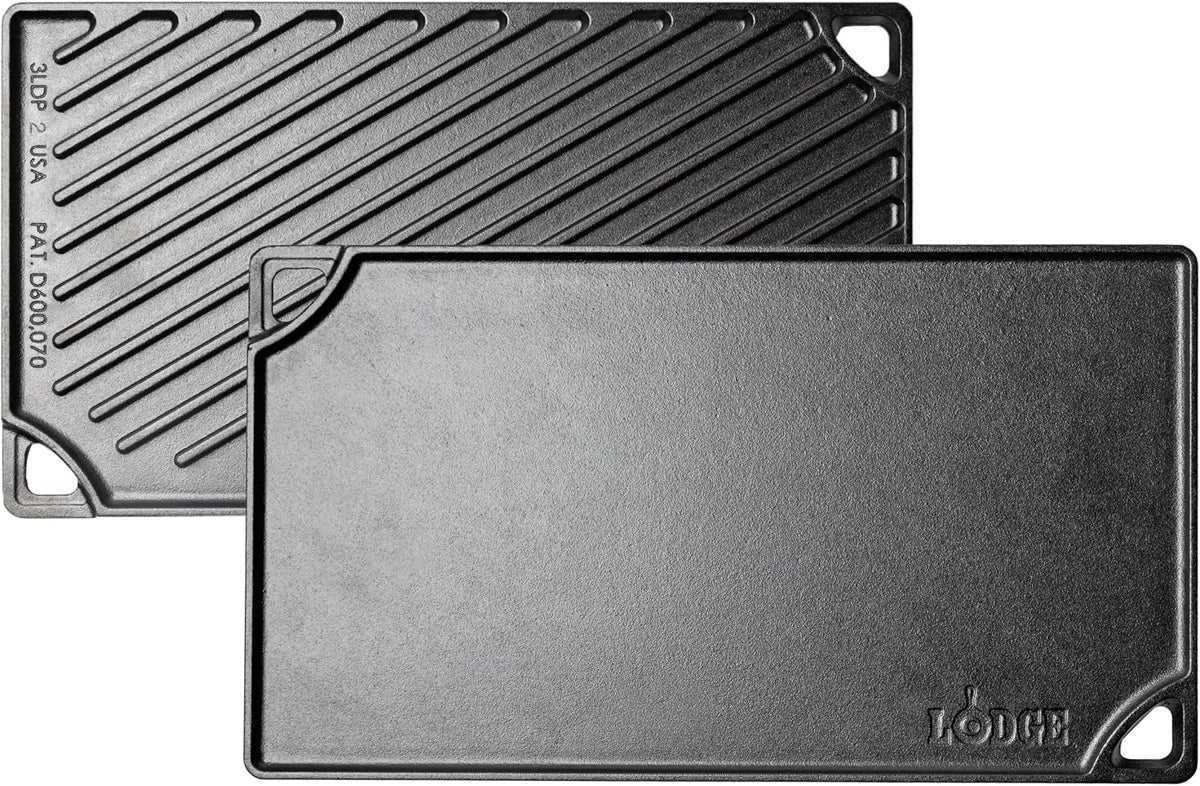 Lodge Reversible Cast Iron Grill/Griddle Pan, 16.75 x 9.5 Inches