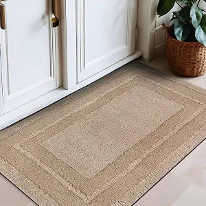 Rugshop Solid Border Soft Shag High-Low Area Rug, 2' 3" x 4' Beige