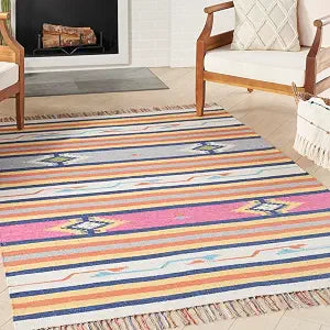 Nourison Home Baja Ivory 3'6" x 5'6" Area Rug - Easy Clean, Non Shedding, Bed Room, Living Room, Dining Room, Kitchen (4' x 6')