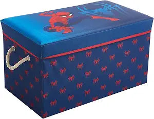 Marvel Spiderman Collapsible Toy Storage Bench and Ottoman, 14.5" H x 14.5" D x 25" L