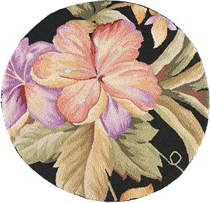 SAFAVIEH Chelsea Collection 3' Round Black HK212B Hand-Hooked French Country Wool Area Rug