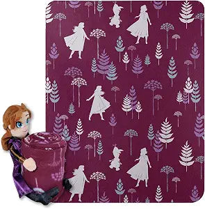Northwest Frozen Character Hugger Pillow & Fleece Throw Blanket Set, 40" x 50", Dandelion Anna