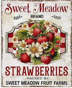 Stupell Industries Vintage Strawberry Meadow, 16 x 20 Inch Canvas Wall Art