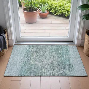 Addison Rugs Chantille ACN2214 Teal 1'8" x 2'6" Indoor/Outdoor, Machine Washable, Easy Clean, Non Shedding, Bedroom, Living Room, Dining Room, Kitchen, Patio Rug