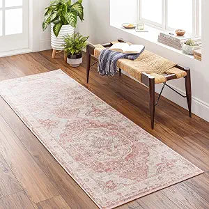 Livabliss Bilal Traditional Medallion Runner Area Rug, 2'7" x 7'3", Rose