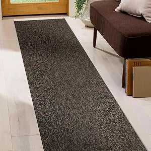 Rugshop Modern Textured Power Loomed Runner Rug Non-Slip Brown 2' x 6'