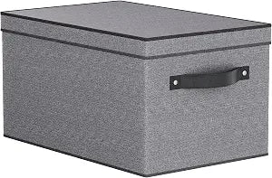 Storage Box with Handles,7.1x9.1x13 In,Gray Bin,1-Pack