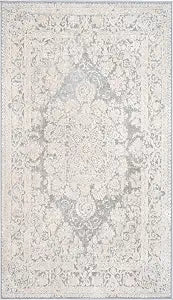 SAFAVIEH Reflection Collection Accent Rug - 2'3" x 4', Light Grey & Cream, Non-Shedding & Easy Cleaning, Ideal for Entryway, Living Room, Bedroom (RFT664C)