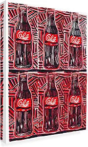 Wrapped Canvas Wall Art - Howie Green '6 Cola Bottles' Wall Art for Living Room, Bedroom, or Office Dcor - 14x19