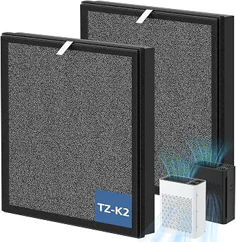 2 Pack TZ-K2 Replacement Filter for ToLife TZ-K2 Air Purifier, Black