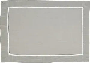 Saro Lifestyle Classic Border Design Placemats (Set of 4), Grey, 13"x19"