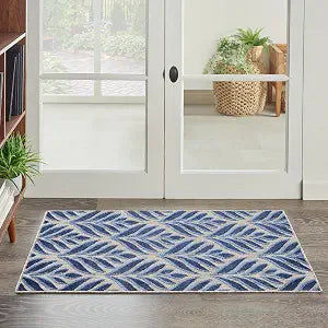 Nourison Home Aloha Blue 2'8" x 4' Area Rug - Easy Clean, Non Shedding, Bed Room, Living Room, Dining Room, Kitchen (3' x 4')