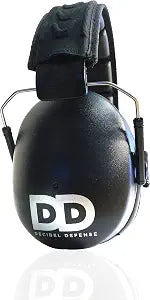 DECIBEL DEFENSE Ear Protection, 37 dB NRR Ear Muffs (BLACK)