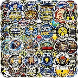 234Pcs Funny Electrician Stickers, Waterproof Vinyl Hard Hat Stickers for Men, Decals for Toolboxes, Helmets, Laptops (78 Designs x 3PCS)