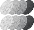 ME.FAN 8 Inch Trivets for Hot Dishs, Cotton Thread Weave Trivets 8 Set