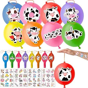 72 PCS Cow Party Favors ï¿½ï¿½ï¿½ 48 Temporary Tattoos & 24 Punch Ba