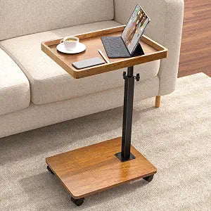 XNSDXV C Table End Table Adjustable Height, 360Swivel TV Tray Table for Small Spaces, Couch Tables that Slide Under, C Shaped Side Tables Living Room and Bedroom for Sofa, Bed,Chair, Snack